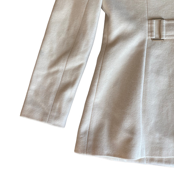 BEBE Classic Wool Ivory Double Breasted Pea Coat Jacket Size 2 - Picture 6 of 7